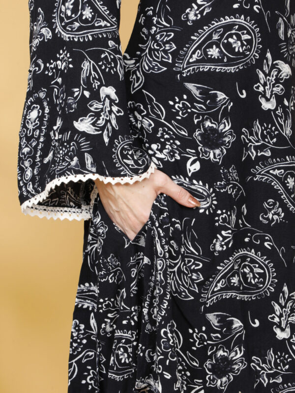 Navy Blue& White Floral Paisley Co-ord Set - Image 5