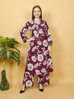 Floral wine Co-Ord Set