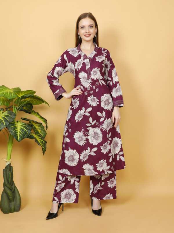 Floral wine Co-Ord Set